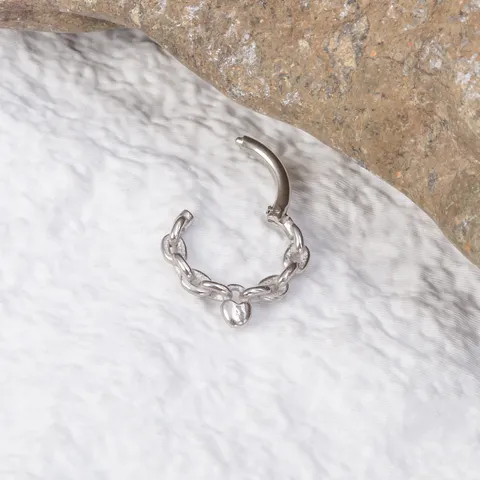 Edelstahl Herz Kette Nasenring PVD Gold Silber Plattiert Herz Anhänger Piercing Schmuck Für Damen Herren Unisex Ohrringe