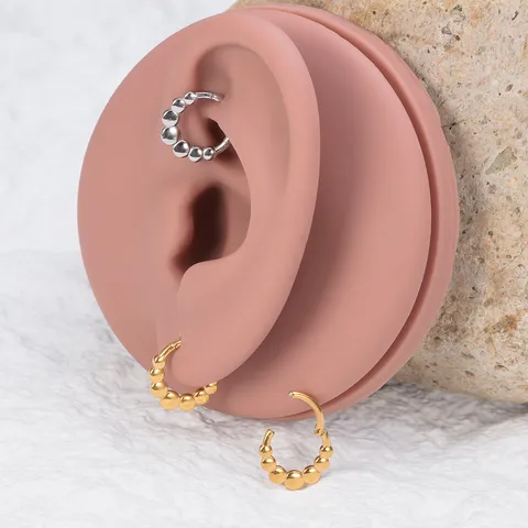 Europäischer Amerikanischer Stil 316 Edelstahl Scharnier Perlen Nasenring Hoop Unisex Körper Piercing Schmuck Gold Silber
