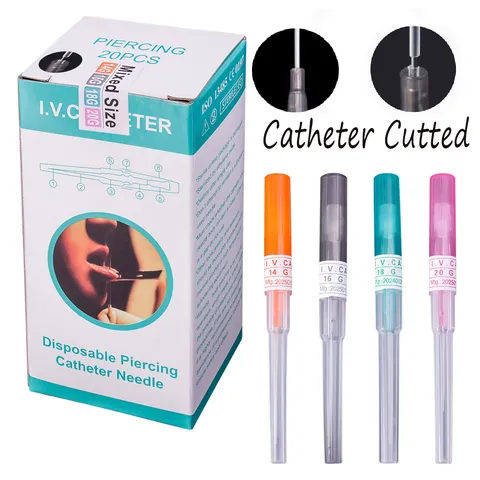 Einweg Piercing Katheter Nadeln Edelstahl Sterile Piercing Werkzeug Kit Für Ohr Nase Lippe Bauch Piercing Zubehör Unisex Edgy Schmuckherstellung Werkzeug