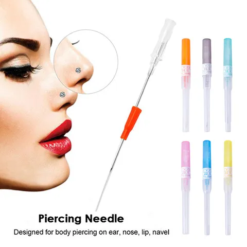 Professional IV Catheter Piercing Needles Stainless Steel Body Piercing Tools For Nose Ear Lip Navel Jewelry Insertion Kits