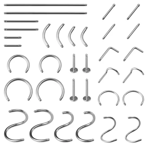 Titanlegierung Körper Piercing Schmuck Zubehör F136 G23 Hufeisenring Rundhantel Ersatzpfosten Labret Nasenstecker Piercing Teile