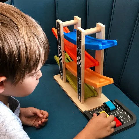 Houten Kinderen Glijbaan Auto Speelgoed Educatief Meerlaags Racespeelgoed Interactief Spel Voor Jongens En Meisjes Cadeau