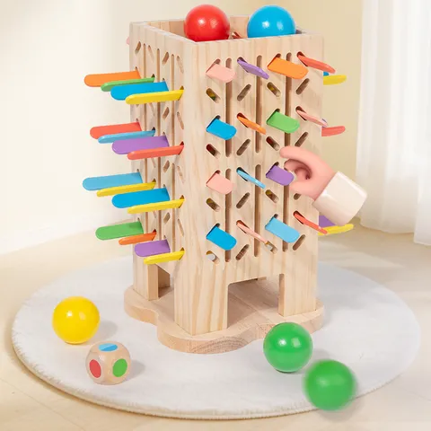 Hölzernes Ziehstab-Spiel Montessori Lernspielzeug Multifunktionales Tisch-Brettspiel Für Kinder Frühes Lernen