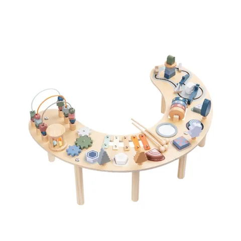 Montessori Bois Table d'Activité Jouet Nourrisson Éducation Précoce Coordination Œil-Main Labyrinthe de Perles Jeu de Formes Cadeau