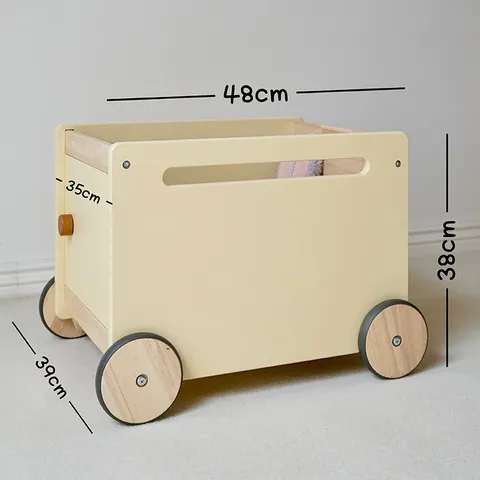 Chariot de Courses Simulation en Bois pour Enfants Chariot de Rangement Jouet Organisateur