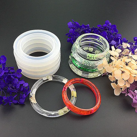 Silicone Bracelet Mold DIY Epoxy Resin Casting Tool For Dried Flower Ink Craft Jewelry Making Clear Mold