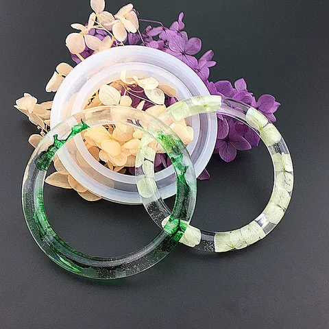 Silicone Bracelet Mold DIY Epoxy Resin Casting Tool For Dried Flower Ink Craft Jewelry Making Clear Mold