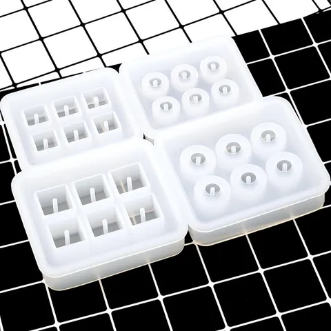 DIY Silicone Mold 6-Cavity Cube Sphere Pendant Resin Casting Mold Handmade Necklace Jewelry Making Craft Tool