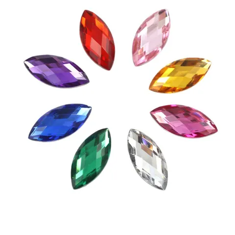Marquise Flatback Acrylic Rhinestones Loose Crystals Gems For Garment Shoes DIY Craft Decoration Shiny Multicolored