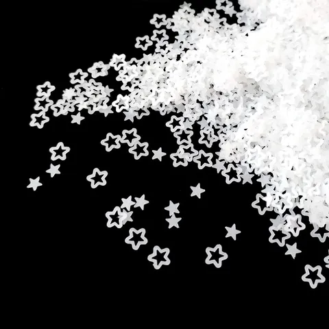 Transparent Matte Frosted Sequin Hollow Pentagram Plum Blossom UV Resin Nail Art DIY Craft Decoration Material Bag