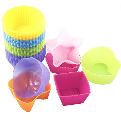 Silicone Muffin Cup Cake Baking Mold Jelly Pudding Mold Epoxy Resin Mixing Tool DIY Handmade Accessory