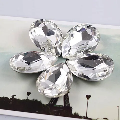 Glass Crystal Teardrop Loose Rhinestones Multi-Faceted Shaped Stones For Phone Beauty DIY Crafts Jewelry Making