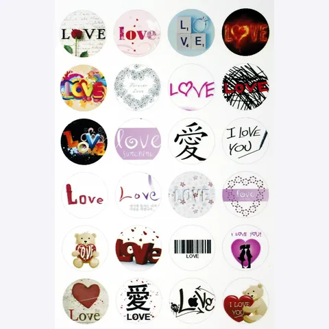 DIY Craft Round Glass Cabochon Picture Paper Vintage Floral Printed Dome Flatback Sticker Material For Jewelry Making