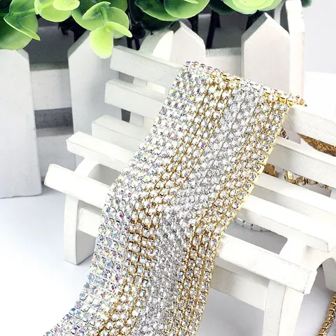 DIY Rhinestone Chain Close Claw Chain Crystal Trim For Phone Case Garment Craft