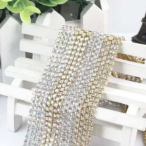 DIY Rhinestone Chain Close Claw Chain Crystal Trim For Phone Case Garment Craft