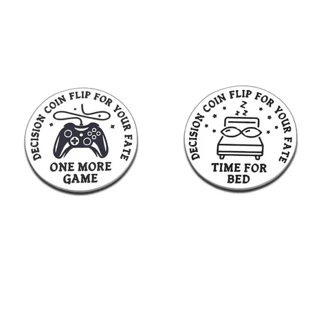 Stainless Steel Decision Coin Double Sided Game Or Bed Flip Coin For Boyfriend Kids Friends Fun Novelty Desk Gift Toy
