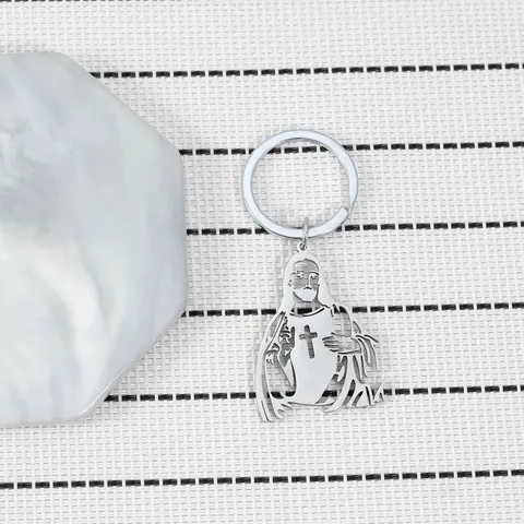 Edelstahl Hohl Geschnitten Religiöser Charakter Kreuz Schlüsselanhänger Jesus Anhänger Schlüsselring Kreative Metall Schmuck Geschenk Für Ostern