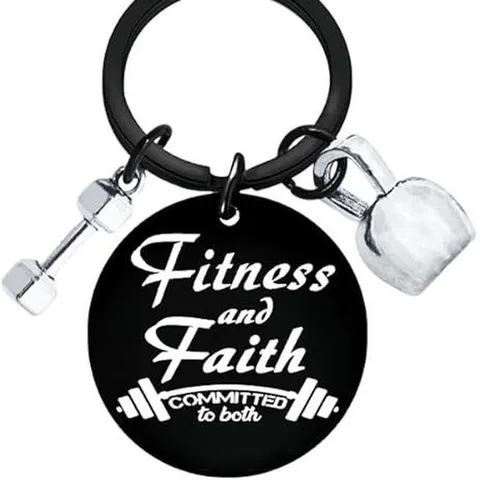 Edelstahl Fitness Thema Schlüsselanhänger Hantel Kettlebell Anhänger Inspirierende Beschriftung Schlüsselring Rucksack Anhänger Für Gym Enthusiasten Geschenke