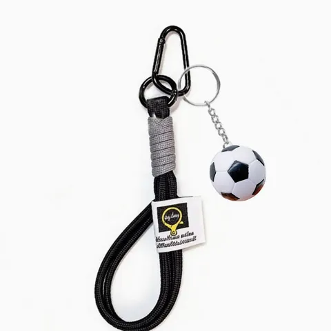 Braided Nylon Rope Football Keychain Sporty Soccer Ball Pendant Keychain With Carabiner For Backpack Bag Charm Ornament
