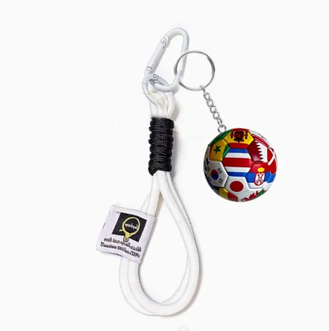 Fußball Schlüsselanhänger Weltmeisterschaft Nationalflagge Gewebtes Lanyard Fußball Anhänger Karabiner Rucksack Schlüsselring Sportfans Geschenk