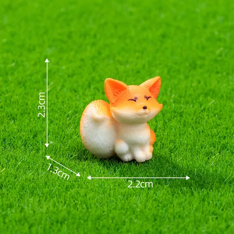 Famille de Renards Simulés Figurines en Résine Animal Mignon Micro Paysage Décoration de Jardin Ornements de Bureau DIY Statues de Renard Peintes