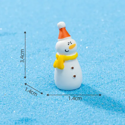 Miniature Christmas Santa Claus Snowman Resin Figurines Micro Landscape Ornaments DIY Snow Scene Desktop Decor Small Statues