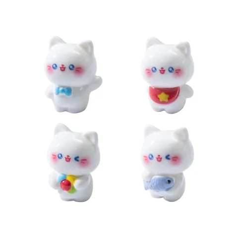 Miniature Resin Cat Figurines Micro Landscape Decor Cute Cartoon Animal Desktop Ornament Fairy Garden DIY Accessories Car Decoration