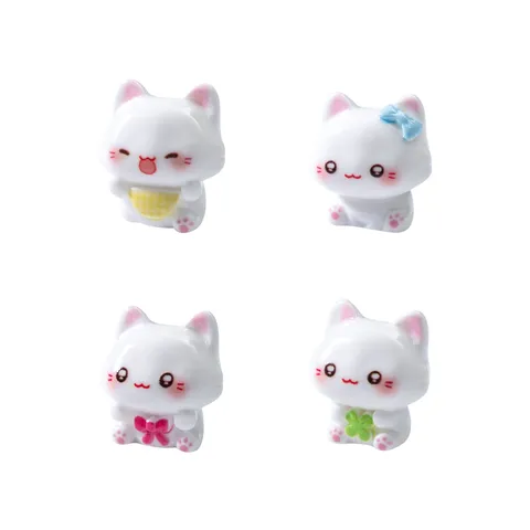 Linda Figurita de Gato de Resina Miniatura Micro Paisaje Ornamentos Para Bricolaje Coche Escritorio Decoración Creativa