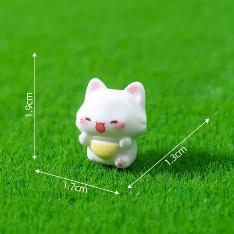 Linda Figurita de Gato de Resina Miniatura Micro Paisaje Ornamentos Para Bricolaje Coche Escritorio Decoración Creativa