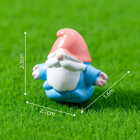 Miniature Yoga Meditation Garden Gnome Resin Ornament Cartoon Miniature Landscape Tabletop Figurine Cute Hand Painted Miniature Decorative Crafts