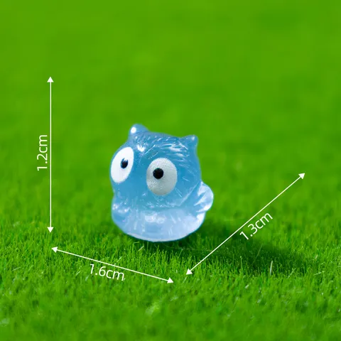 Lichtgevend Uil Miniatuur Figuur Glow In The Dark Schattige Hars Ambachten Kleurrijke Decoratieve Dier Ornament Voor DIY Micro Landschap Auto Kantoor Tafel Decor Cadeau
