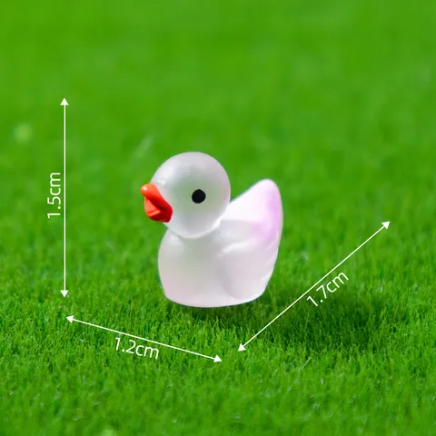 Mini Figurines De Canard Lumineux Dégradé En Résine Miniature Canard Paysage Jardin Artisanat Mignon Dessin Animé Ornement De Table Pour Maison Bureau