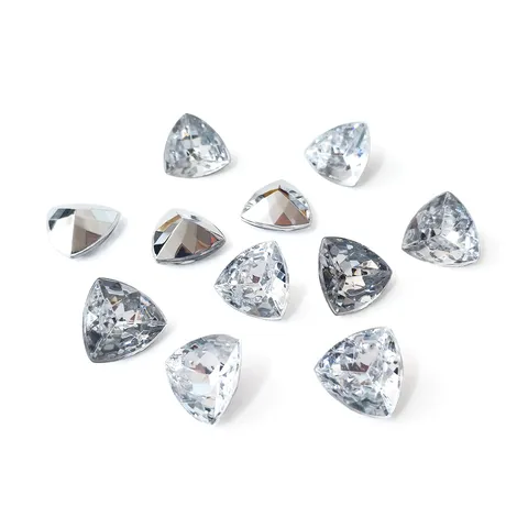 White Fat Triangle Acrylic Rhinestones Pointed Bottom DIY Craft Crystals For Phone Cases Shoes Garments Accessories