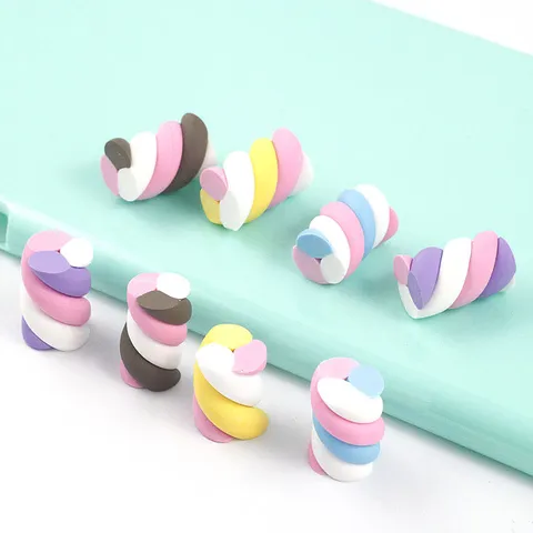 Σχήμα Marshmallow από Μαλακό Πηλό DIY Αξεσουάρ Κοσμημάτων Charms Χειροτεχνίας Καραμέλας Ουράνιου Τόξου για Θήκη Τηλεφώνου Αξεσουάρ Μαλλιών