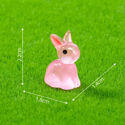 Luminous Resin Rabbit Figurines Glow In The Dark Bunny Miniatures For DIY Micro Landscape Garden Terrarium Desk Decor