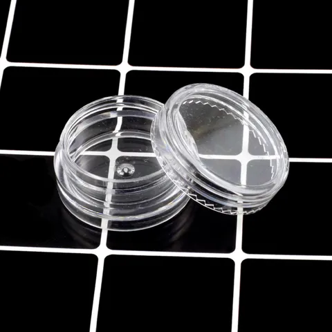 Transparent Round Plastic Storage Box Mini Clear Container Small Organizer For Nail Art Rhinestones Sequins Powder
