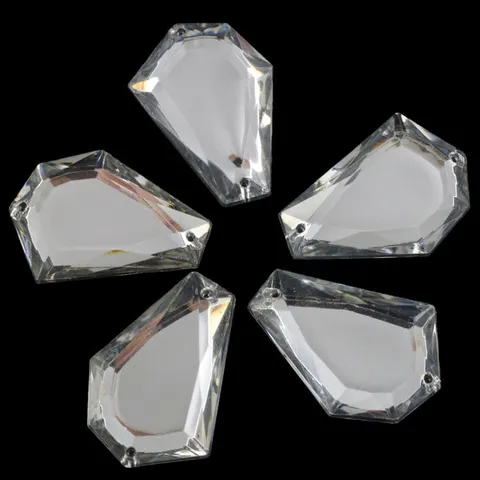 Acrylic Flatback Rhinestones Irregular Rectangular Sew On Gems For Wedding Dress Clothing DIY Craft Accessories