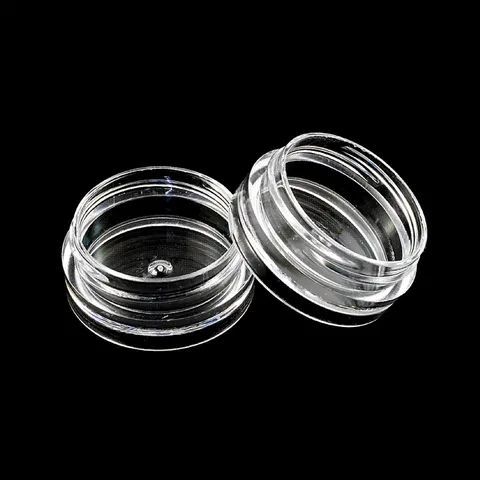 Transparent Round Plastic Storage Box Mini Clear Container Small Organizer For Nail Art Rhinestones Sequins Powder