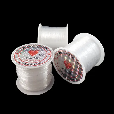 Hilo de Cuentas de Nylon Transparente Para Pulseras Y Collares DIY Cordón Artesanal No Elástico Creación de Joyas