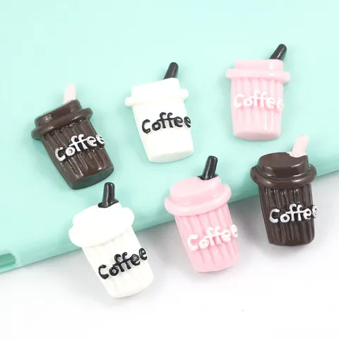 Mini Resin Coffee Cup Charms Simulation Food Play DIY Phone Case Accessories Craft Decoration Miniature Jewelry Making