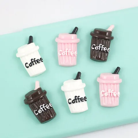 Mini Resin Coffee Cup Charms Simulation Food Play DIY Phone Case Accessories Craft Decoration Miniature Jewelry Making