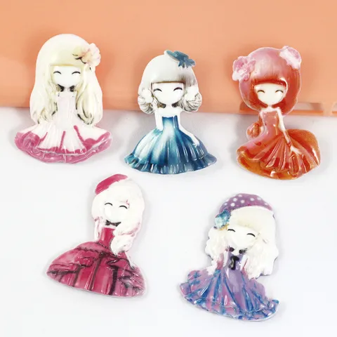 Ciondoli Piatti Principessa in Resina di Cartone Animato Simpatiche Figure di Bambola Principessa Per Colla Crema Custodia per Telefono DIY Artigianato Accessori per la Creazione di Gioielli