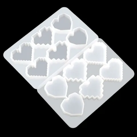 DIY Pixel Heart Silicone Mold Epoxy Resin Casting Mold Craft Mold Handmade Pendant Desktop Ornament Making Tool