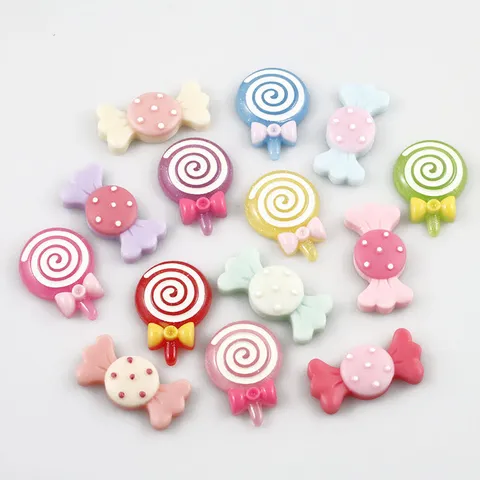 Simulation Cute Candy Lollipop Resin Charms DIY Phone Case Decoration Handmade Craft Accessories Jewelry Making