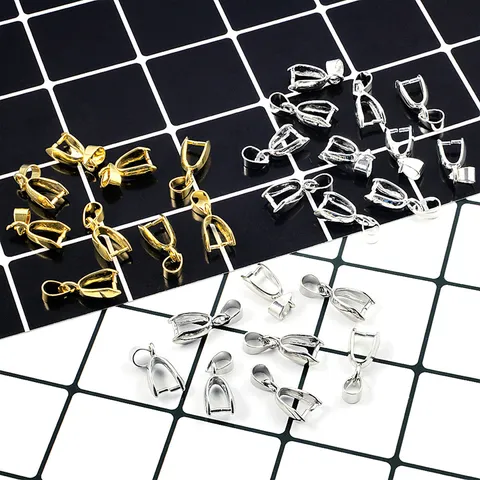 Copper Bail Pinch Bails Pendant Connectors Clasps For DIY Handmade Necklace Jewelry Making Accessories