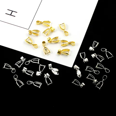 Copper Bail Pinch Bails Pendant Connectors Clasps For DIY Handmade Necklace Jewelry Making Accessories