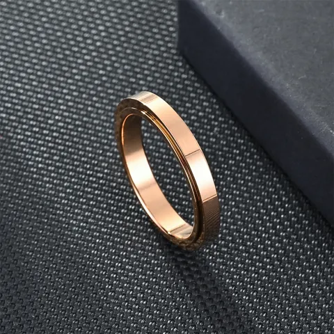 Bague Spinner en Acier Inoxydable pour Hommes Femmes Soulagement Stress Anxiété Bande Rotative Or Argent Noir Bijoux