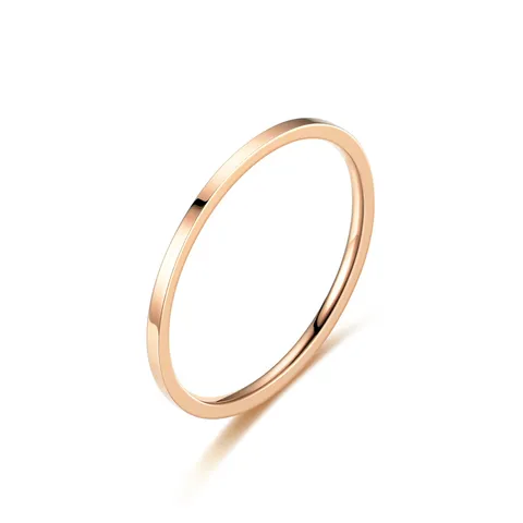 Bague Anneau en Acier Inoxydable Forme Géométrique Simple Lisse Poli Électroplaqué pour Femme Bijoux Quotidiens Cadeau
