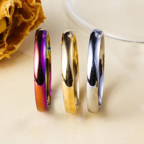 Bague Anneau Minimaliste en Acier Inoxydable pour Hommes Femmes Bijoux de Doigt Lisses Polis Haute Brillance Cadeau Bague d'Auriculaire