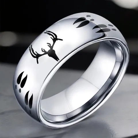 Bague Tête De Cerf En Acier Inoxydable Pour Hommes Femmes Anneau Punk Biker Bijoux De Mode Galvanisés